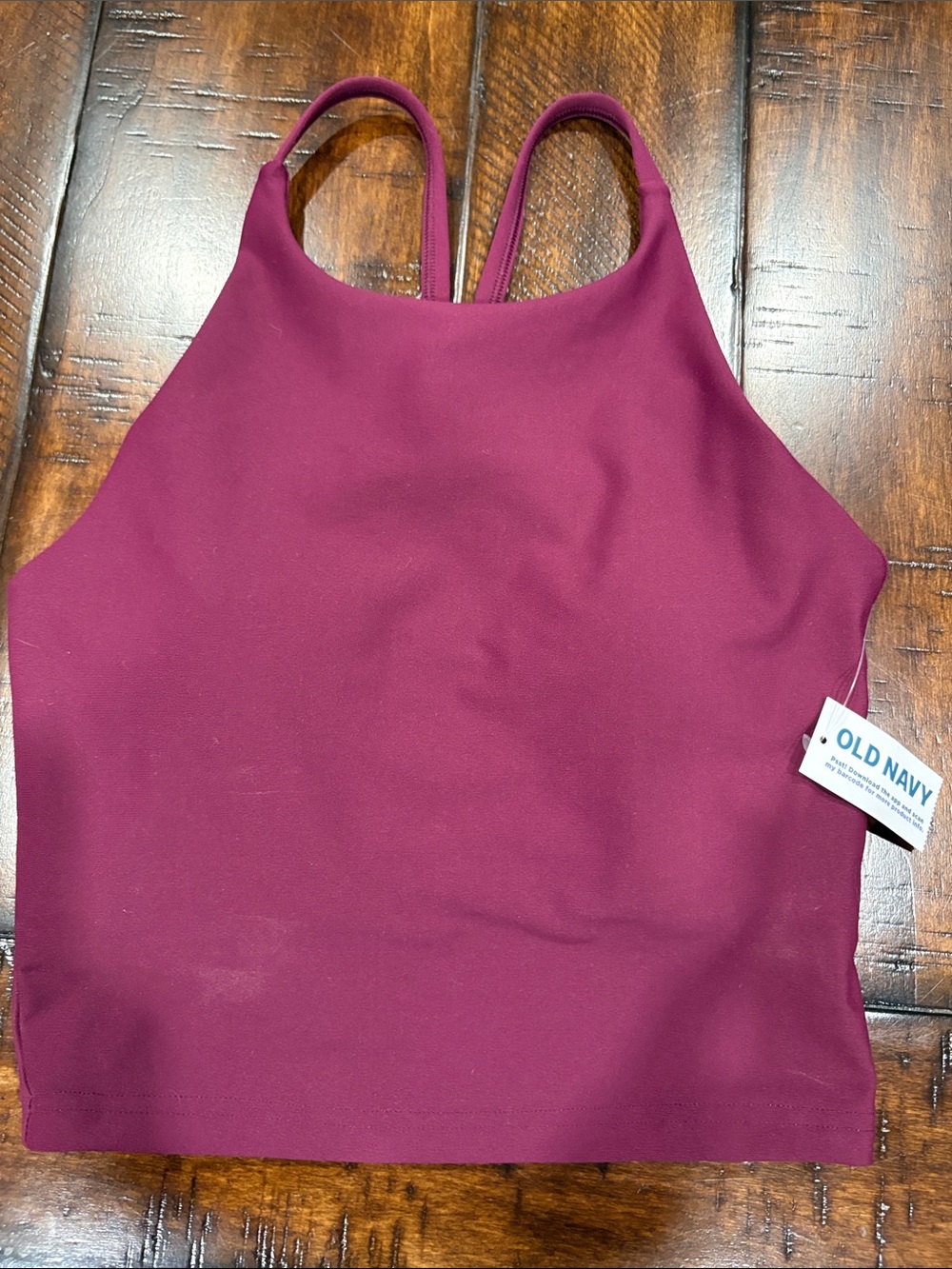 Old Navy Wine High Neck Crop Tank